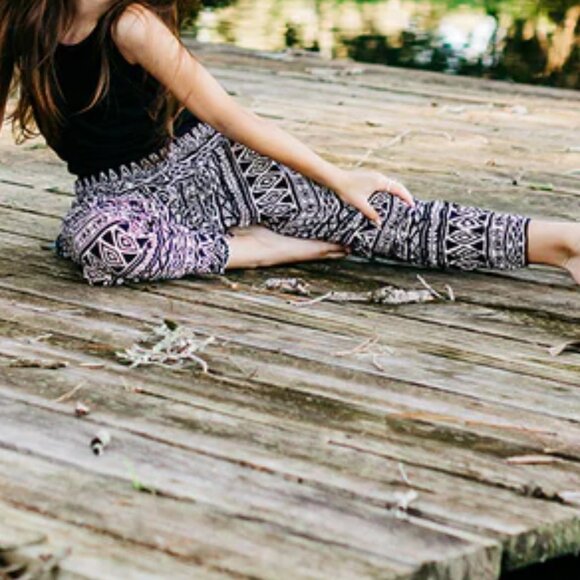 Buddha Pants Kids Unisex Boho Hippie Harem Pants Beige - Picture 4 of 4